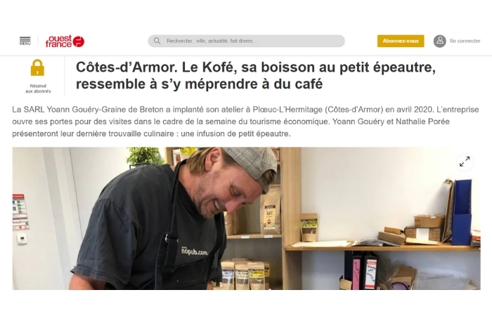 Le Kofé, sa boisson au petit épeautre, ressemble à s’y méprendre à du café